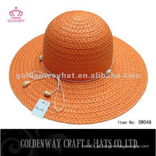Fashion Orange Paper Braid Lady Hat GW048 chapéu de praia de verão